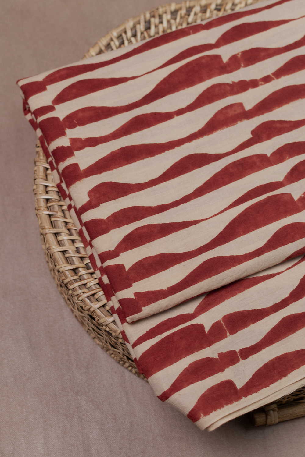Maroon Ajrak Cotton Fabric