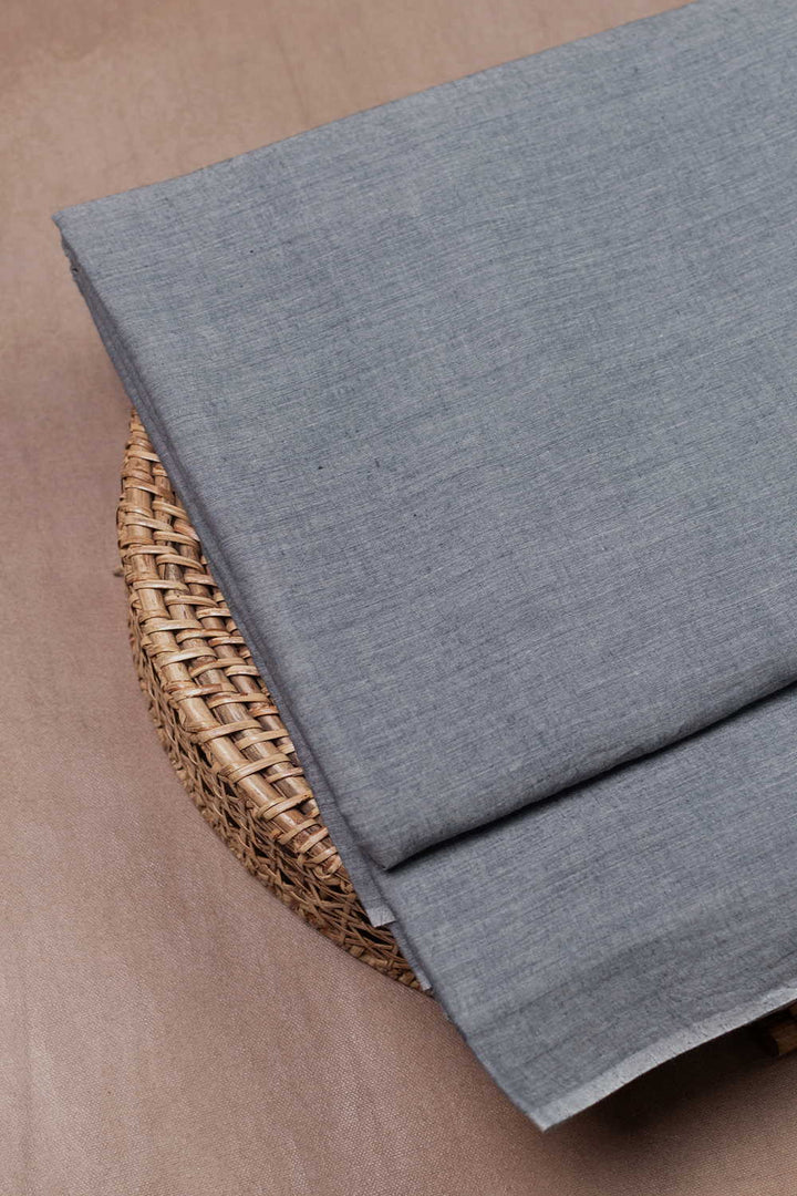 Flint Grey Handwoven Mul Cotton Fabric