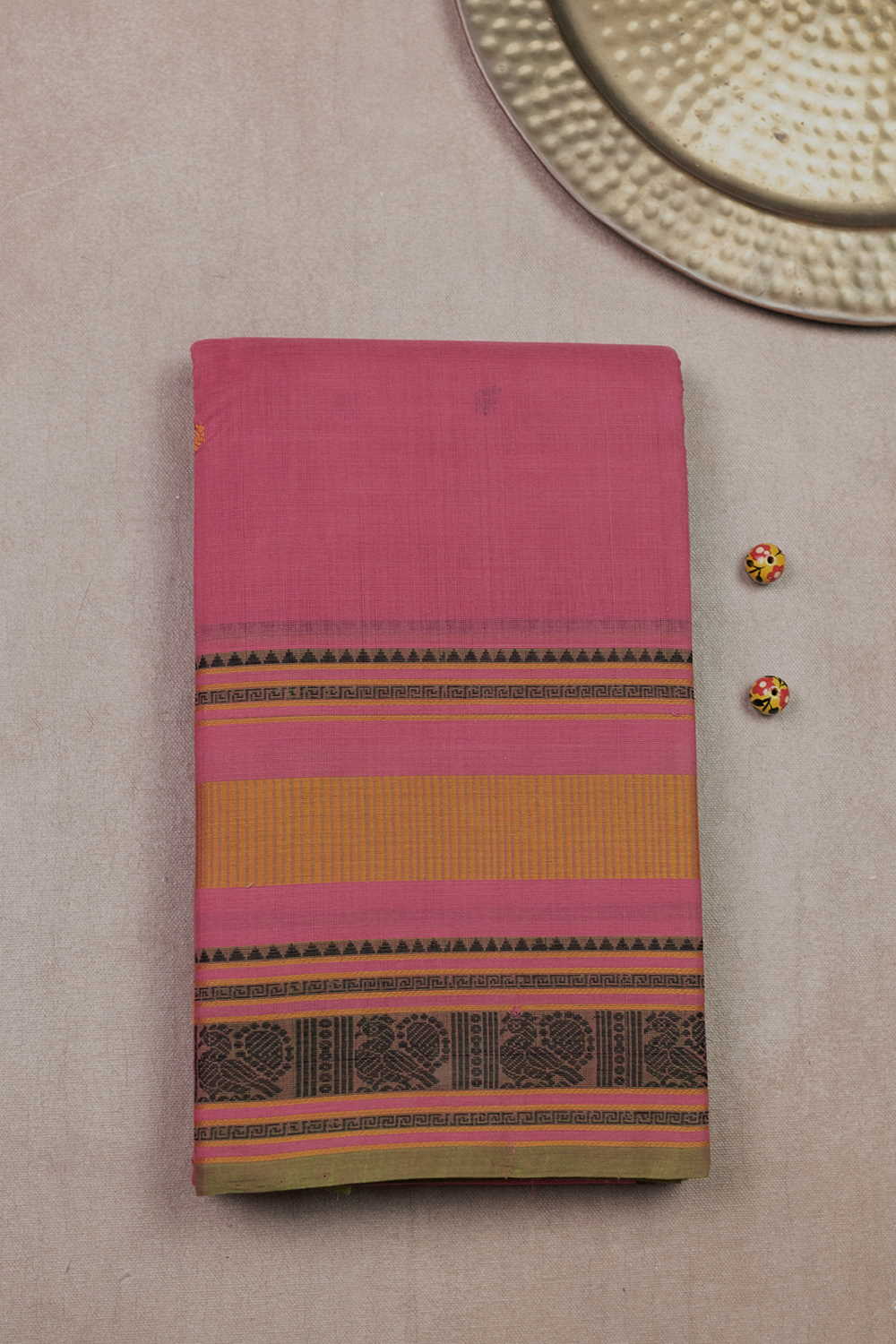 Muted Pink Kanchipuram Cotton saree