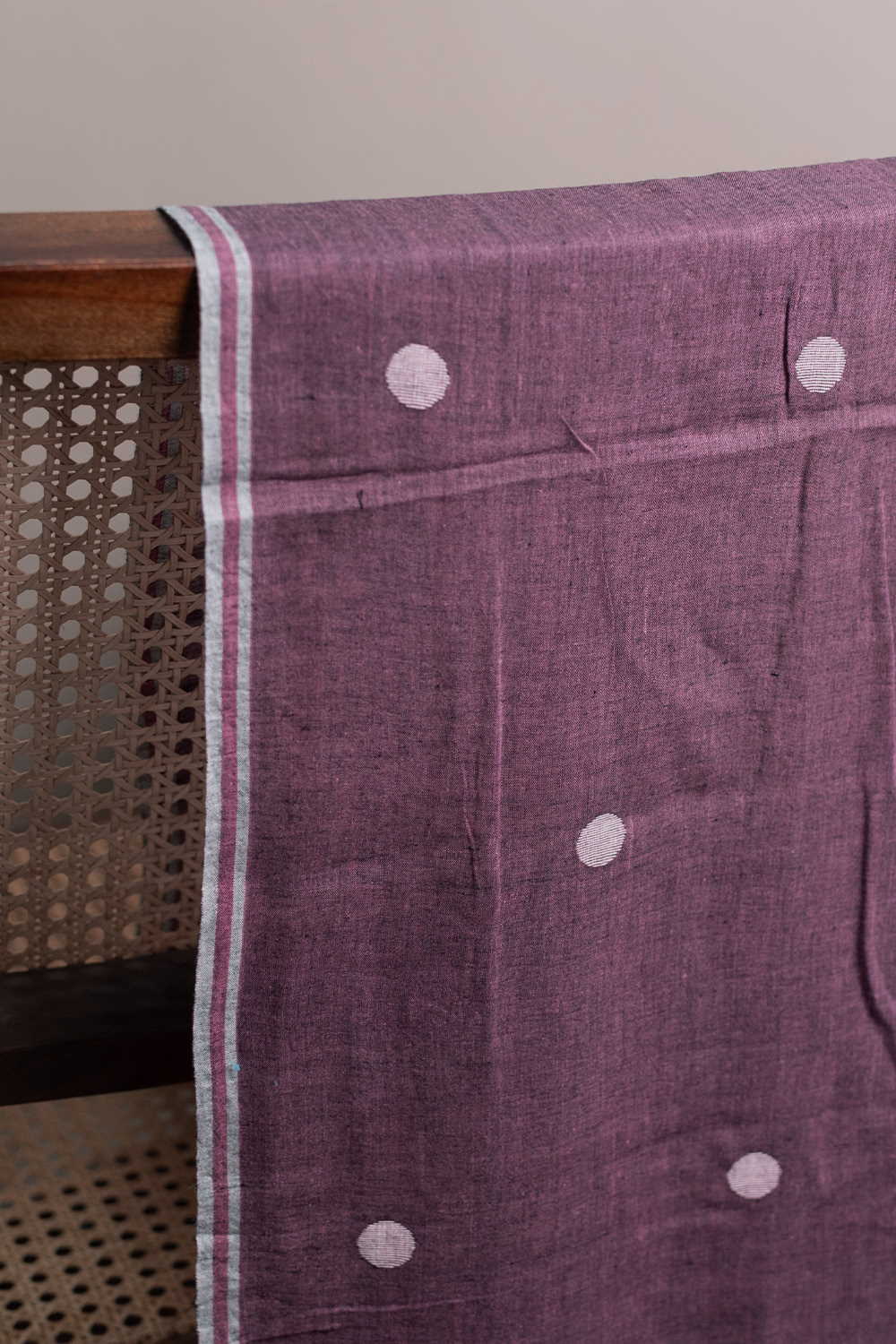 Mauve Rust Purple Jamdani Cotton Fabric