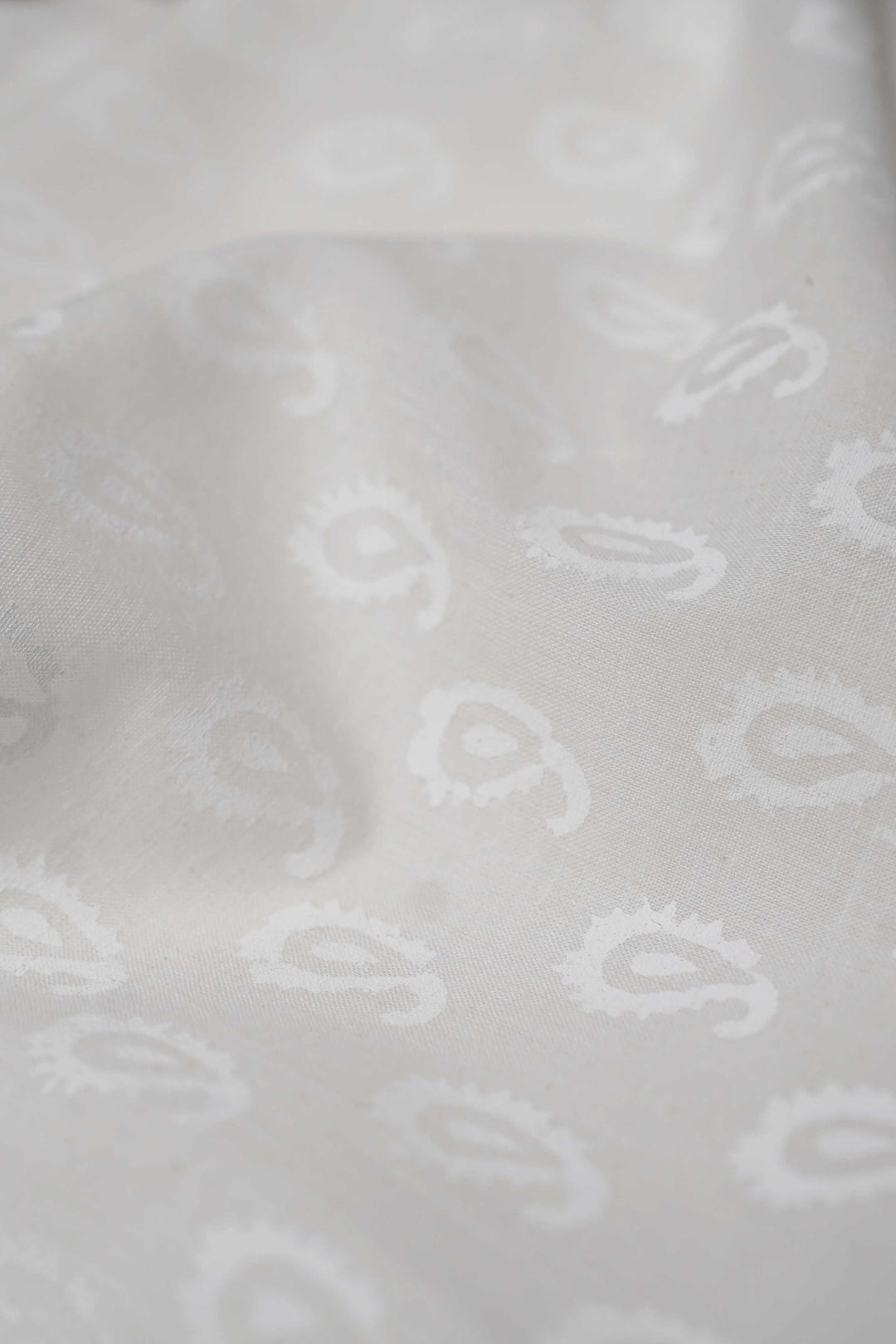 Butta on Cream Sanganeri Cotton Fabric-0.85 M