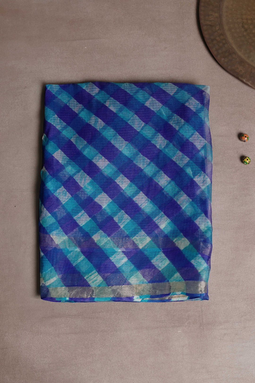 Shades of Blue Leheriya Kota Silk Saree