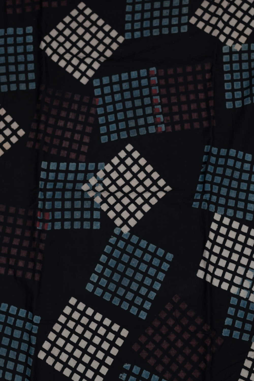 Black Ajrak Cotton Fabric - 0.75m