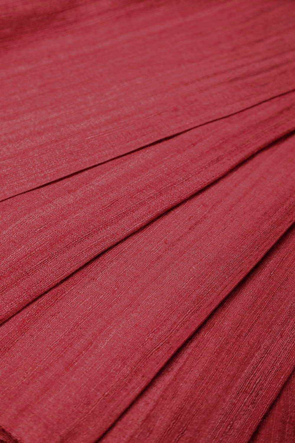 Pleasant Red Handwoven Tussar Fabric