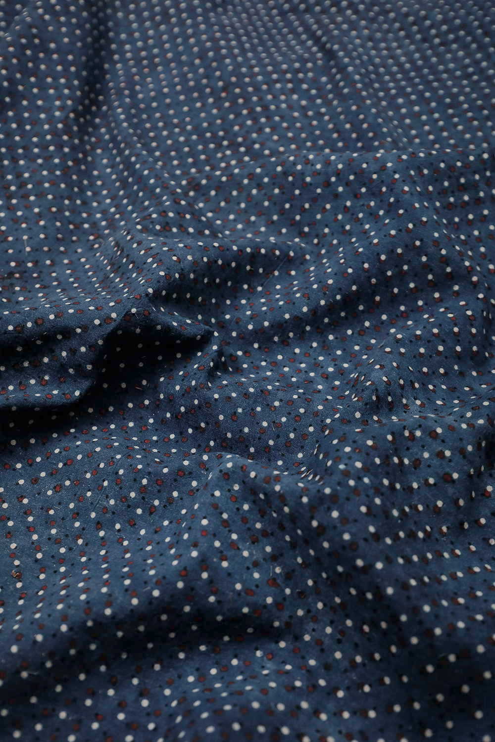 Maroon & Cream Tiny Dots Ajrak Cotton Fabric