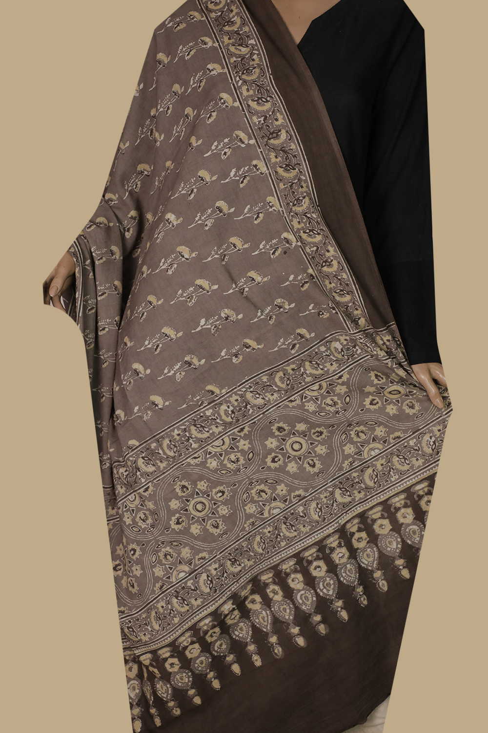 Dupattas - Buy Online Ajrakh Block Printed Cotton Dupatta