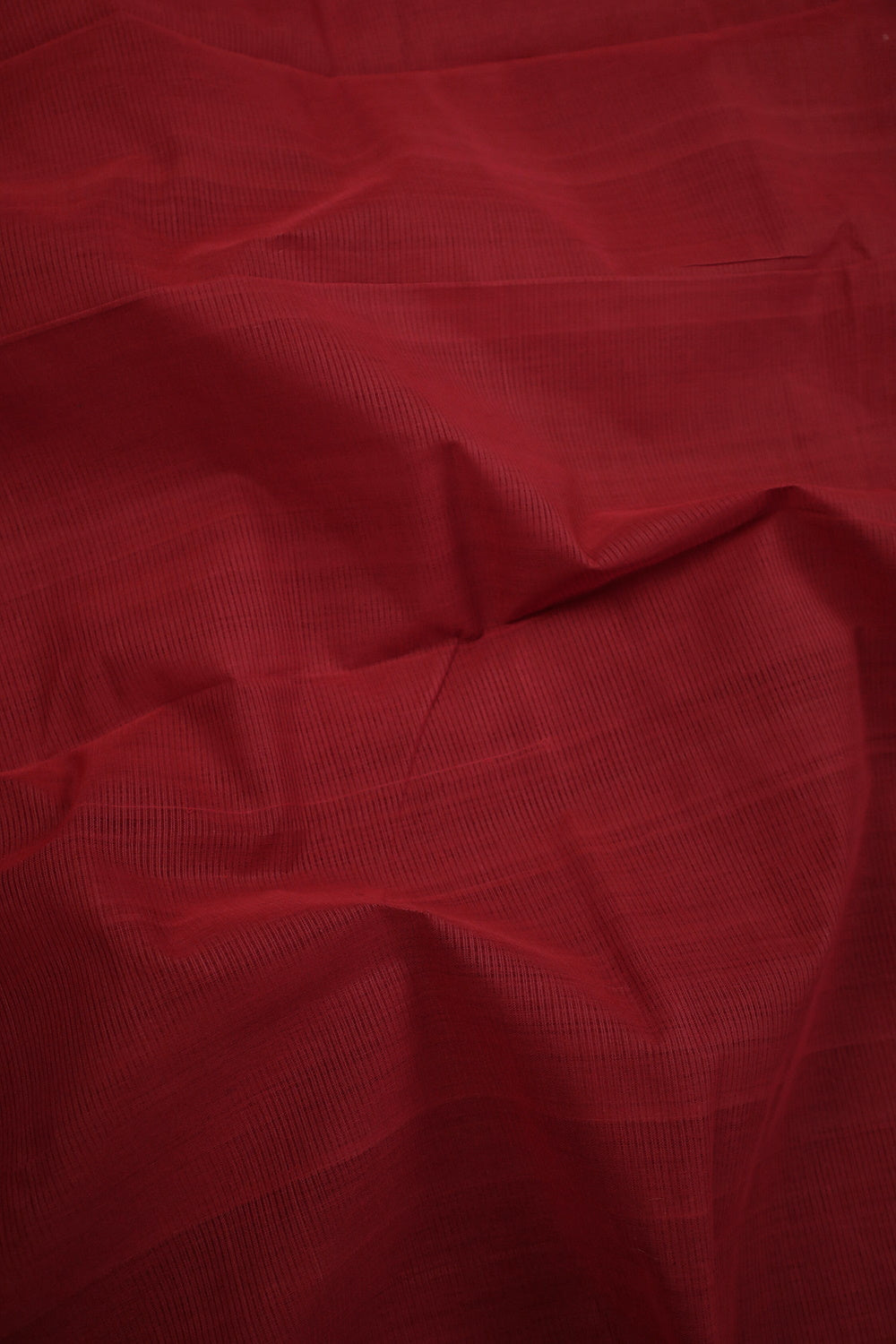 Deep Red Mangalagiri Cotton saree with Ikat Blouse