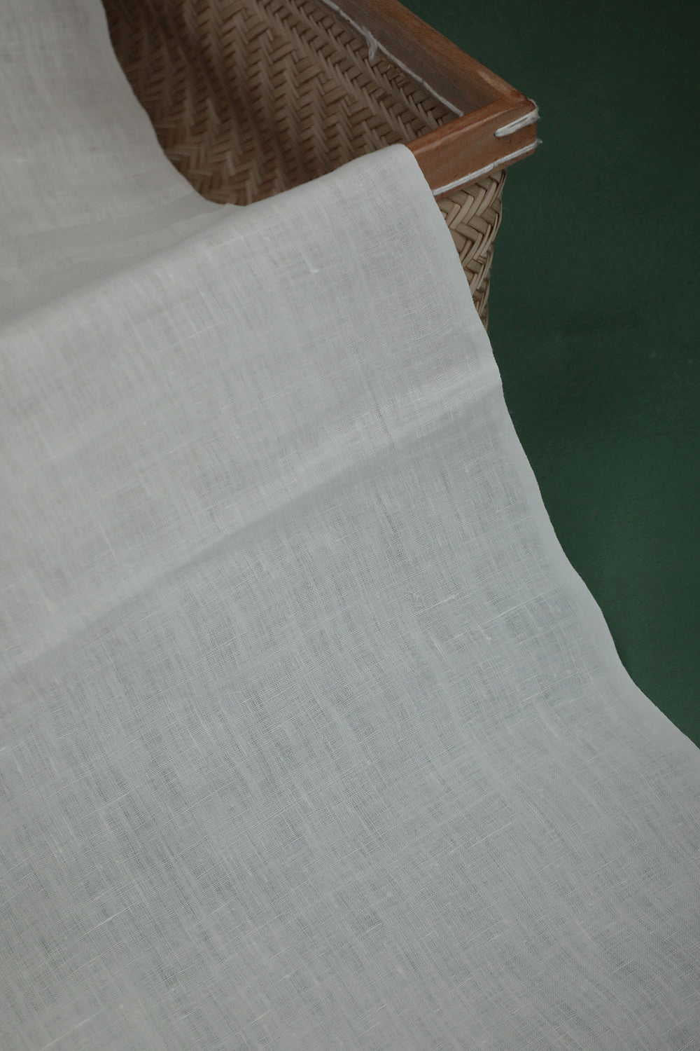 Plain Off-White Handwoven Linen Fabric