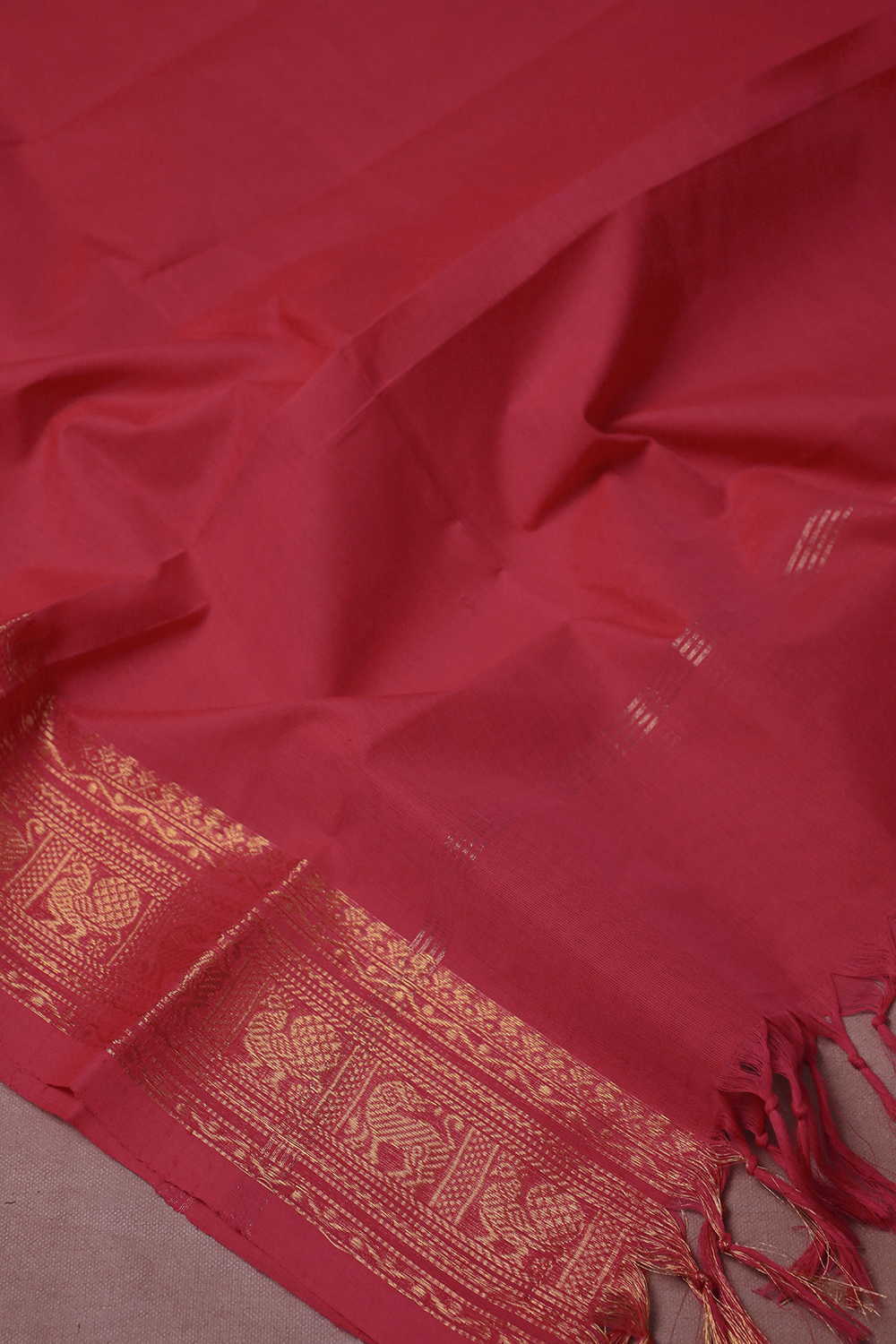 Peacock Border With Pink Kanchi Cotton Dupatta
