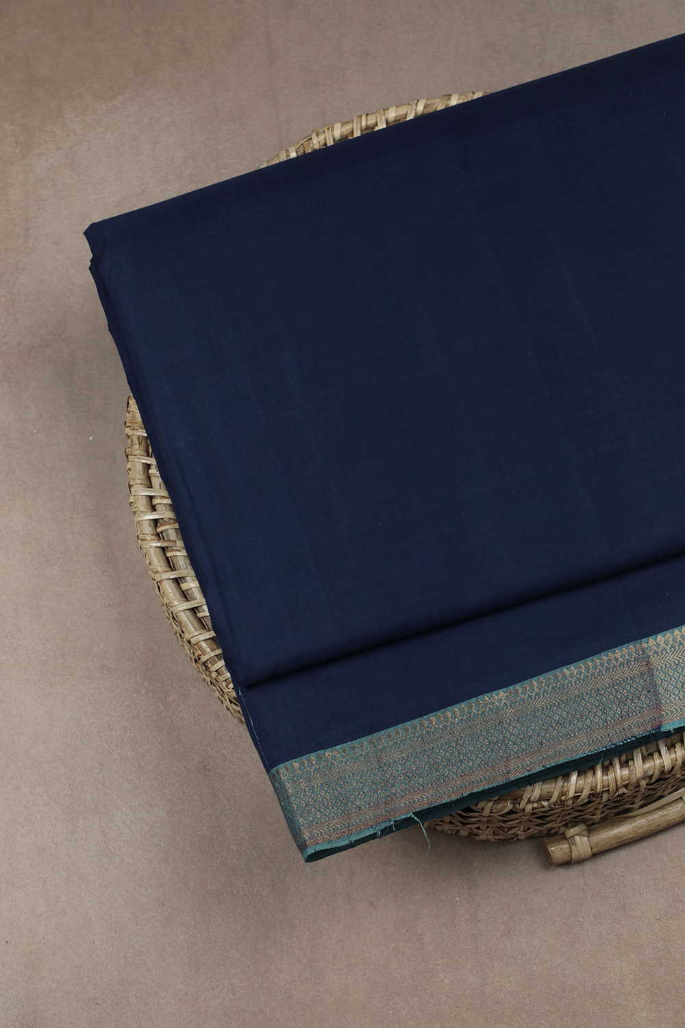 Navy Blue Mangalagiri Cotton Fabric