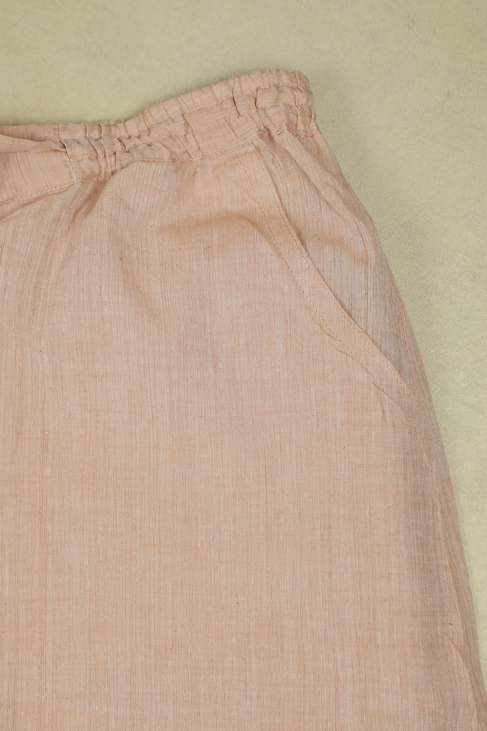 Beige Handwoven Mangalagiri Stitched Palazzo Pant