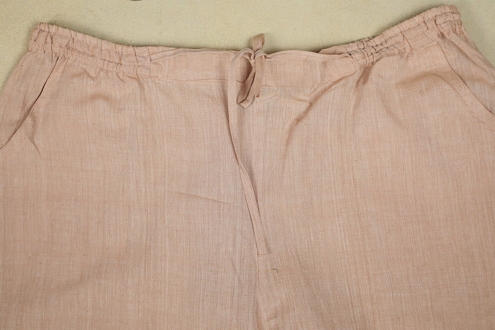 Beige Handwoven Mangalagiri Stitched Palazzo Pant