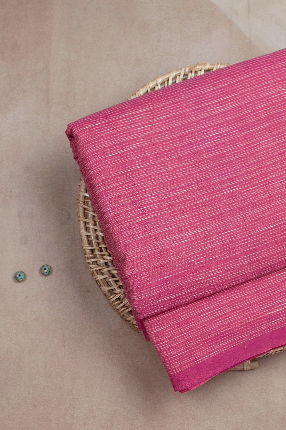 Hot Pink Handwoven Cotton Fabric 0.8m Matkatus