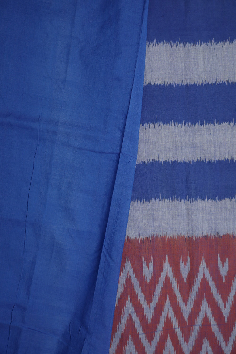Egyptian Blue Pochampally Ikat Cotton Saree