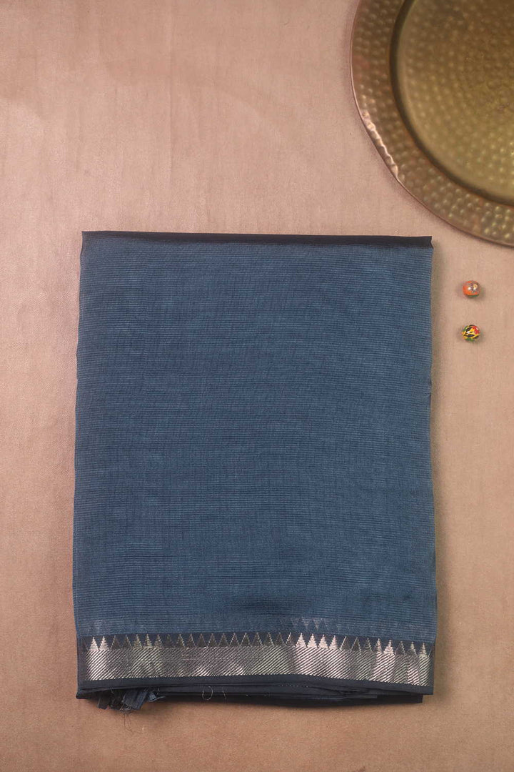 Bluish Grey Mangalagiri Silk Cotton saree