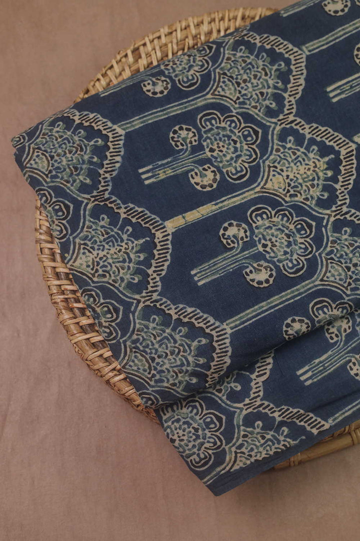 Dark Indigo Ajrak Cotton Fabric