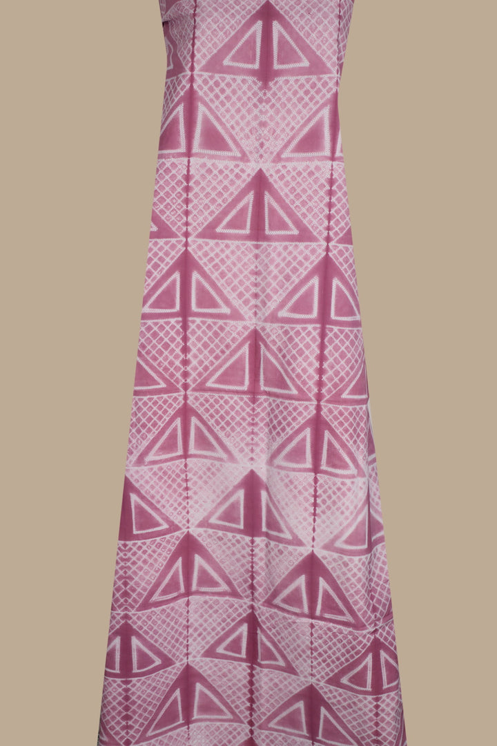 Pink Shibori Cotton Kurta Fabric