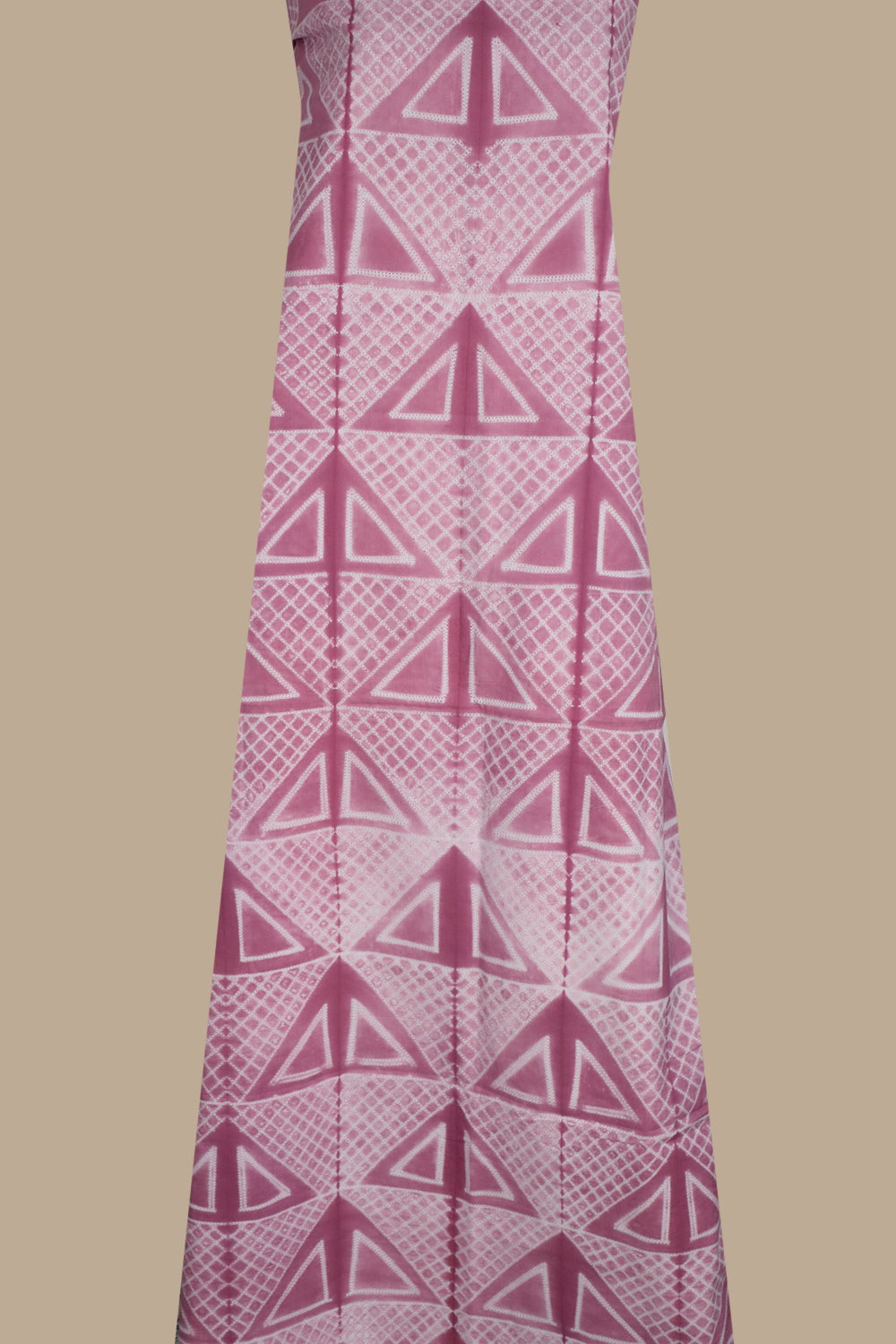 Pink Shibori Cotton Kurta Fabric