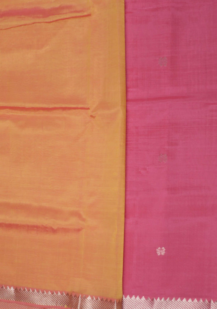 Silver Zari Butti & Border Mangalagiri Silk Cotton saree
