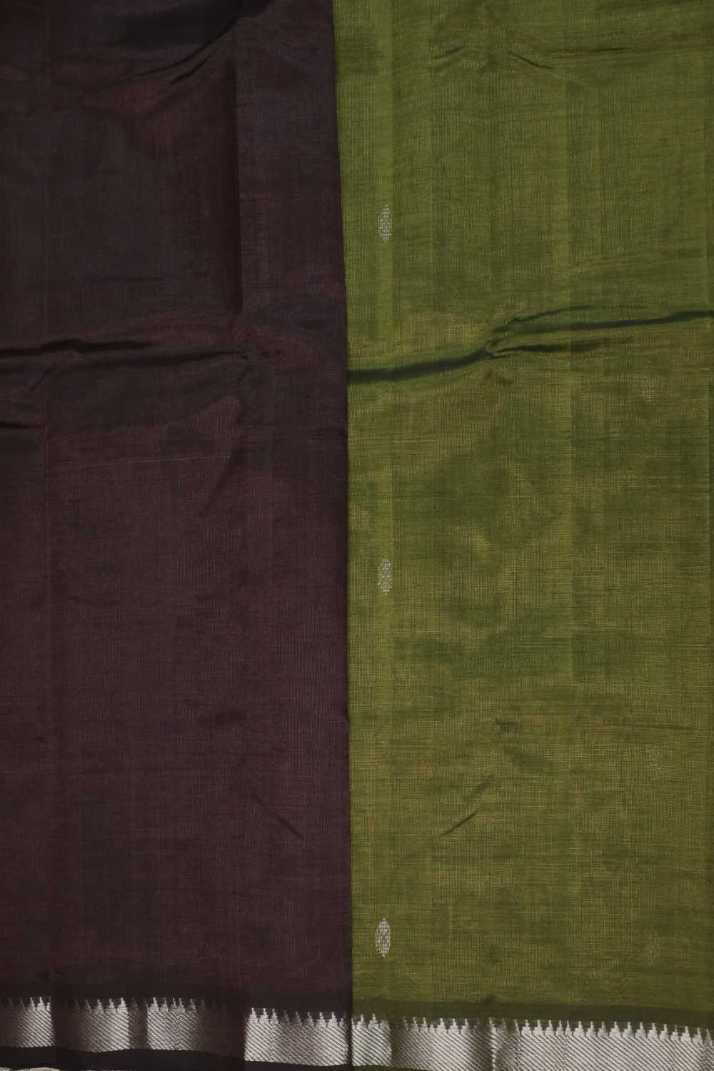 Green with Silver Butti Mangalagiri Silk Cotton saree