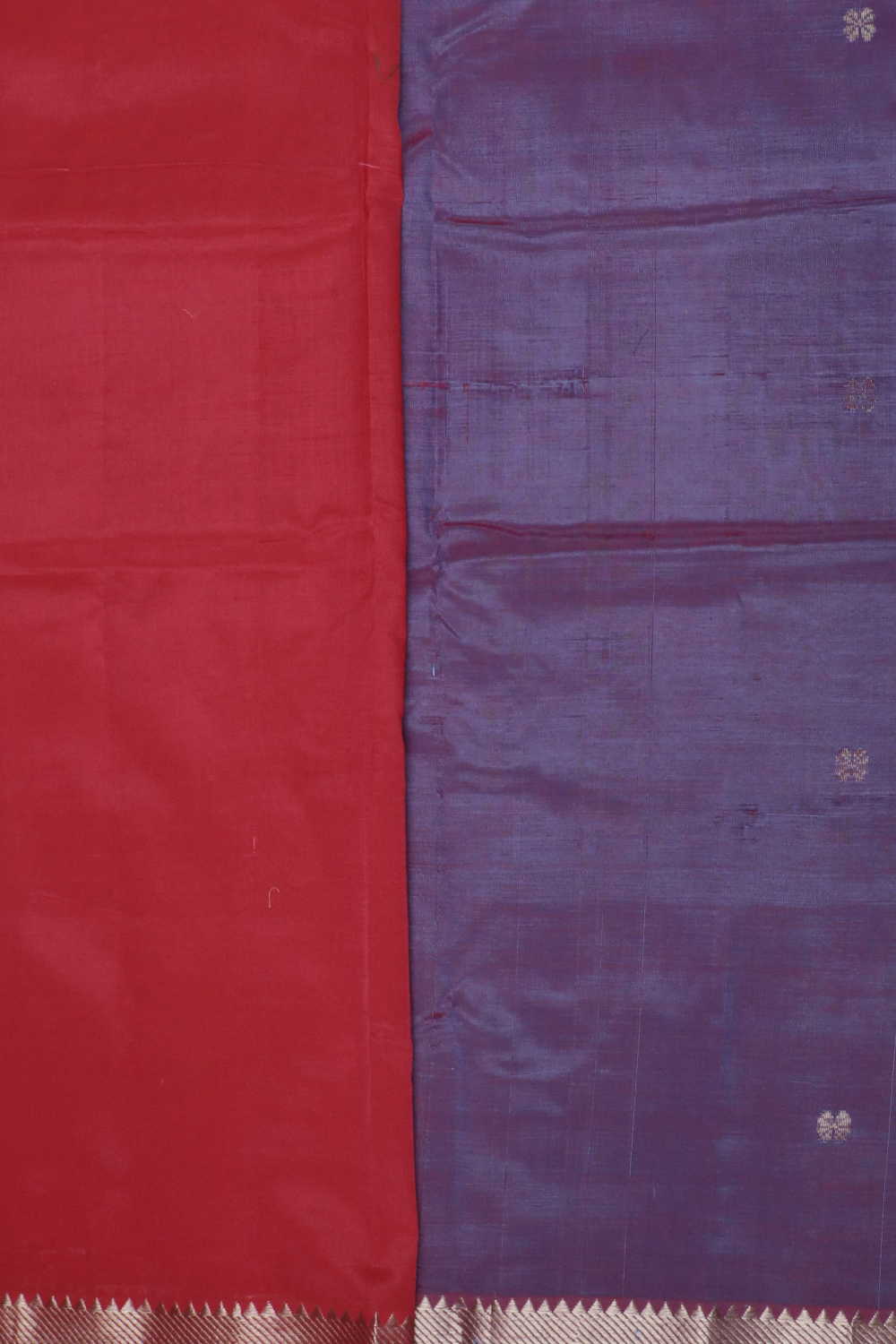 Twin Shaded Purple - Silver Butta Mangalagiri Silk Cotton saree
