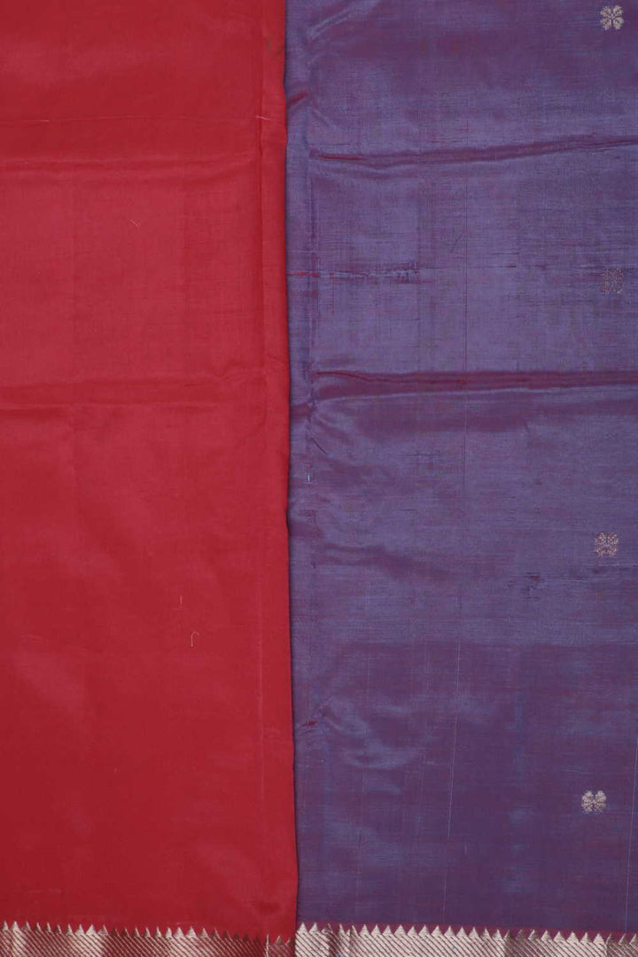 Twin Shaded Purple - Silver Butta Mangalagiri Silk Cotton saree
