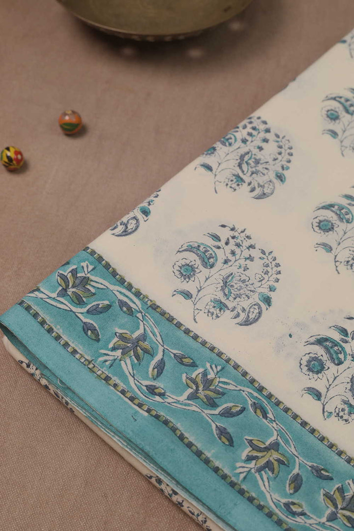 Prettiest Butta Block Printed Mul Cotton saree