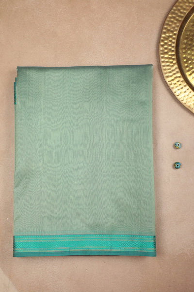 Greyish Green Maheshwari Silk Cotton Saree