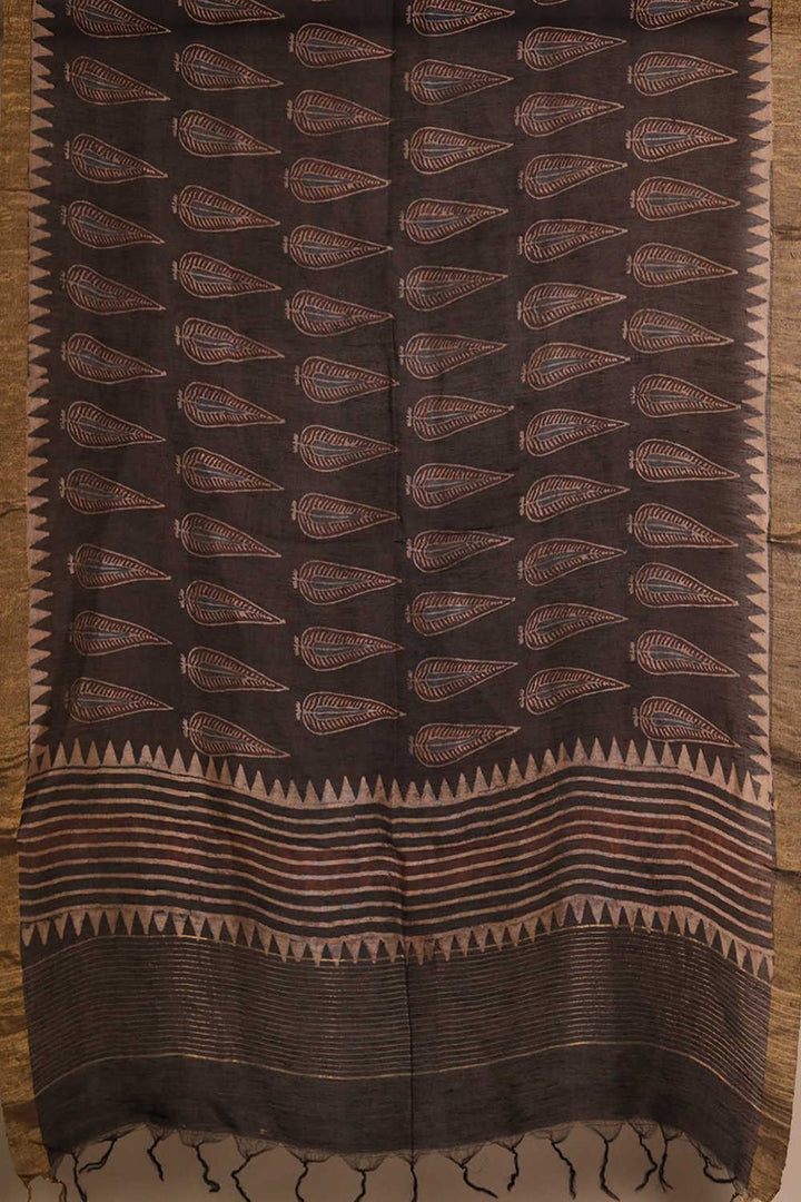 Ajrak Linen Top & Dupatta - Matkatus 