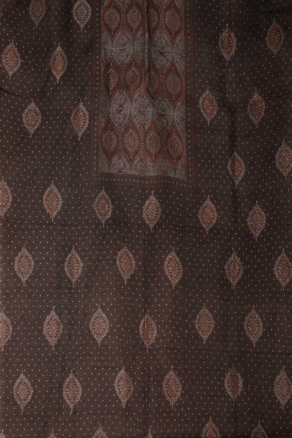 Ajrak Linen Top & Dupatta - Matkatus 