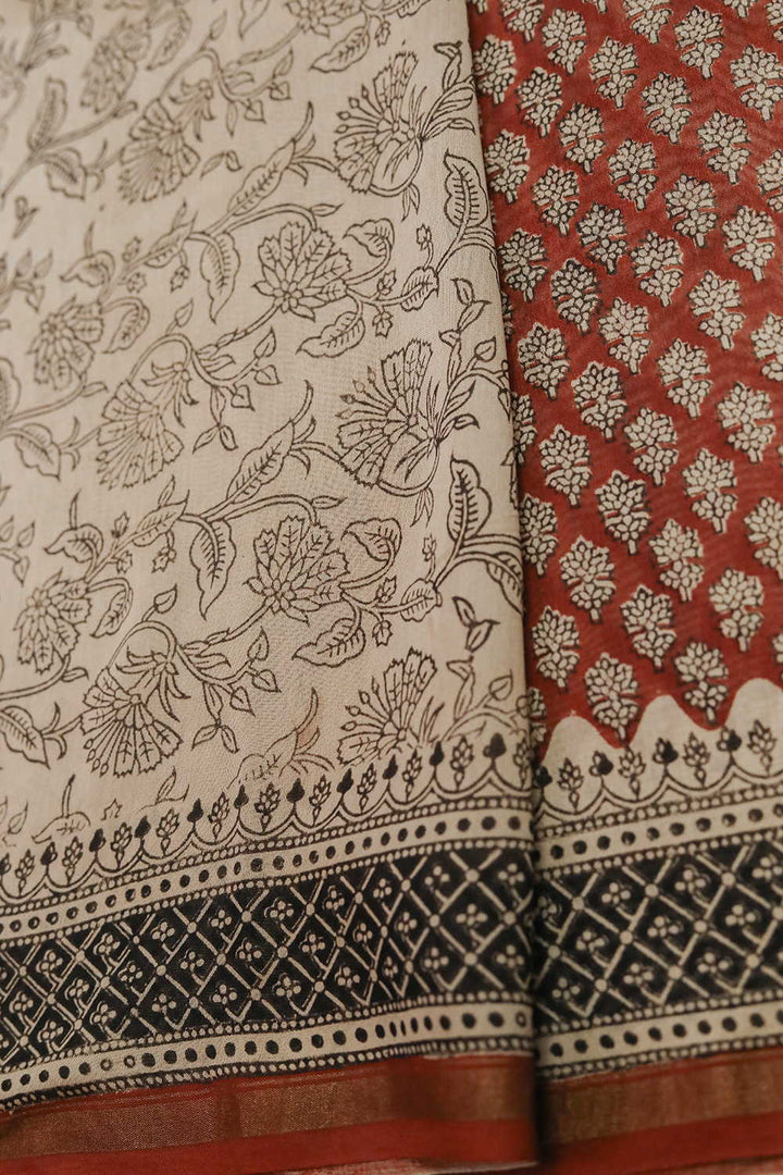 Chanderi Silk Cotton Saree - Matkatus 