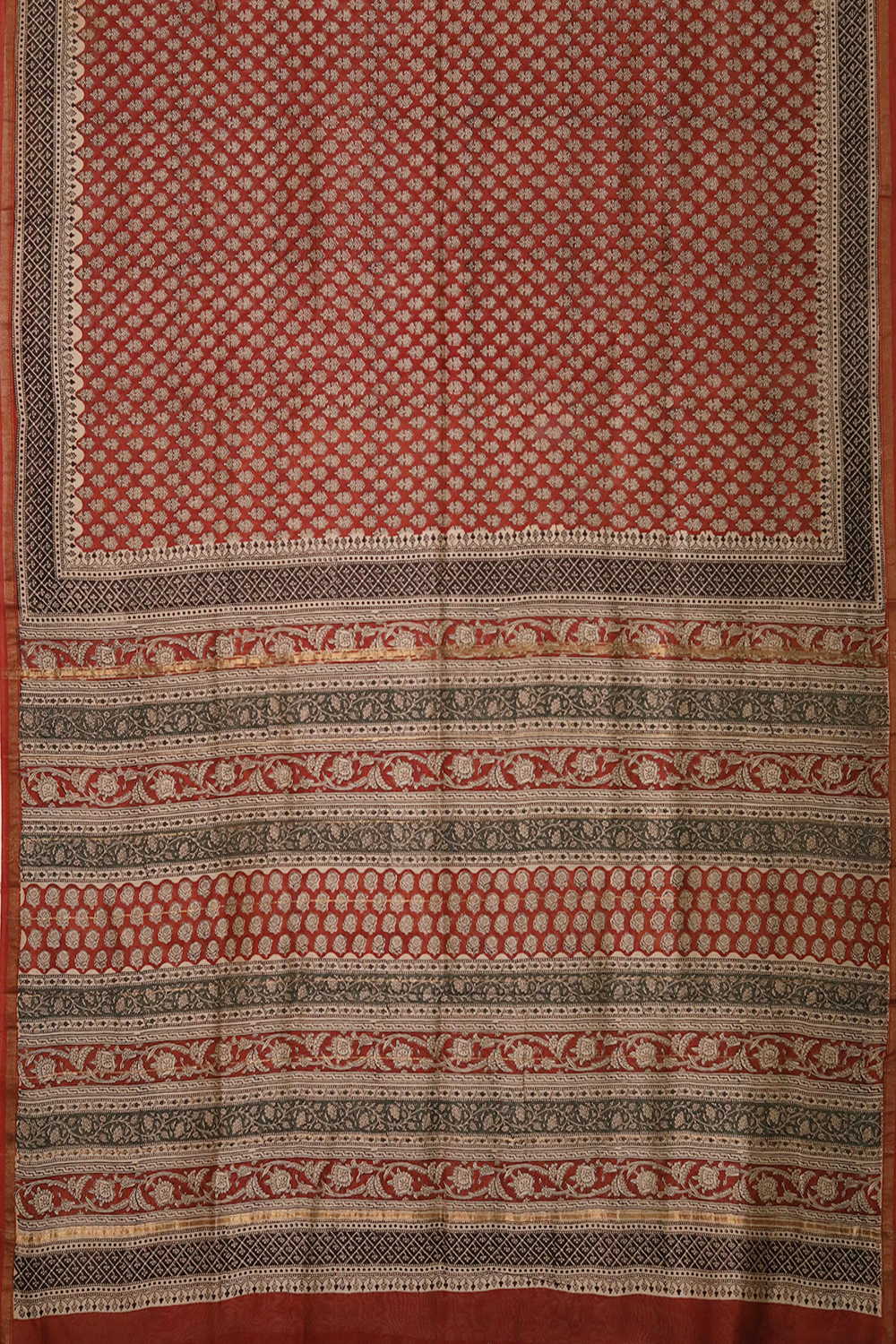Block Printed Silk Cotton Saree - Matkatus 