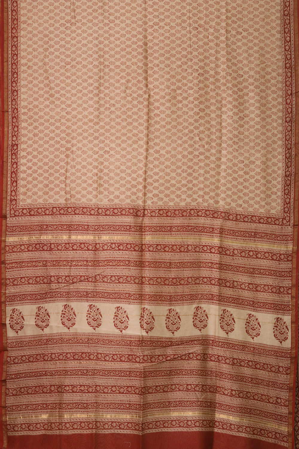 Block Printed Silk Cotton Saree - Matkatus 