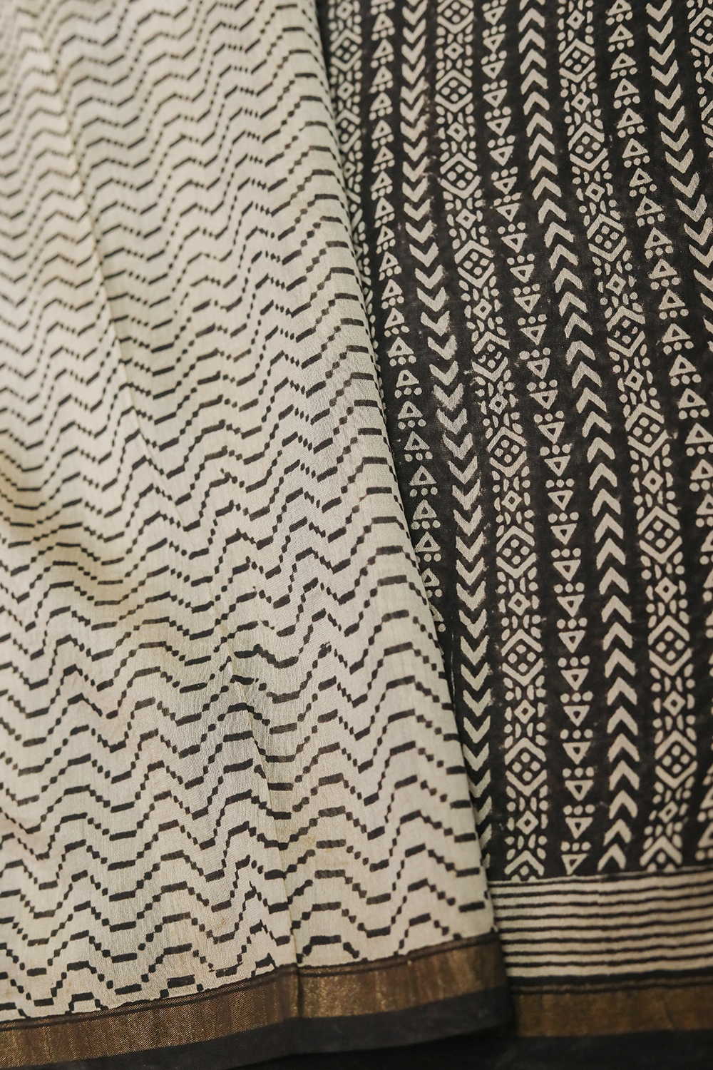 Block Printed Silk Cotton Saree - Matkatus 
