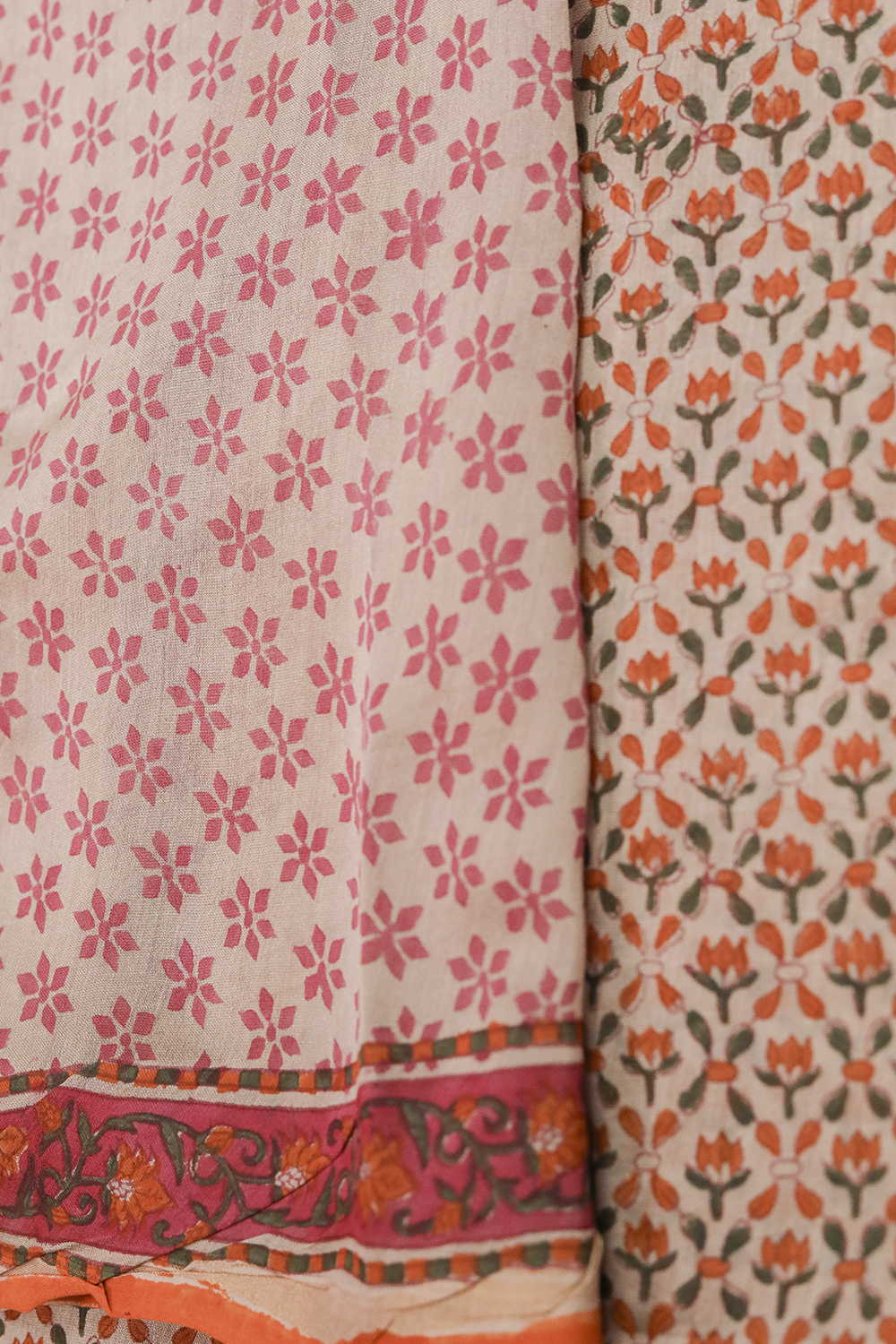 Block Printed Silk Cotton Saree - Matkatus 
