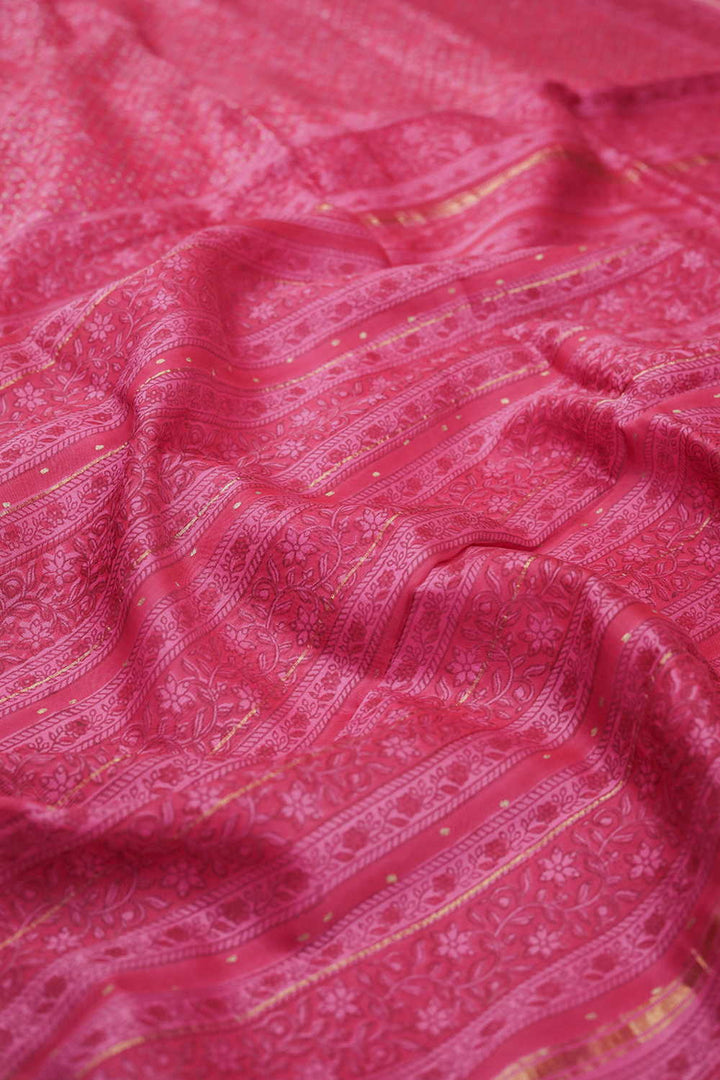 Block Printed Silk Cotton Saree - Matkatus 