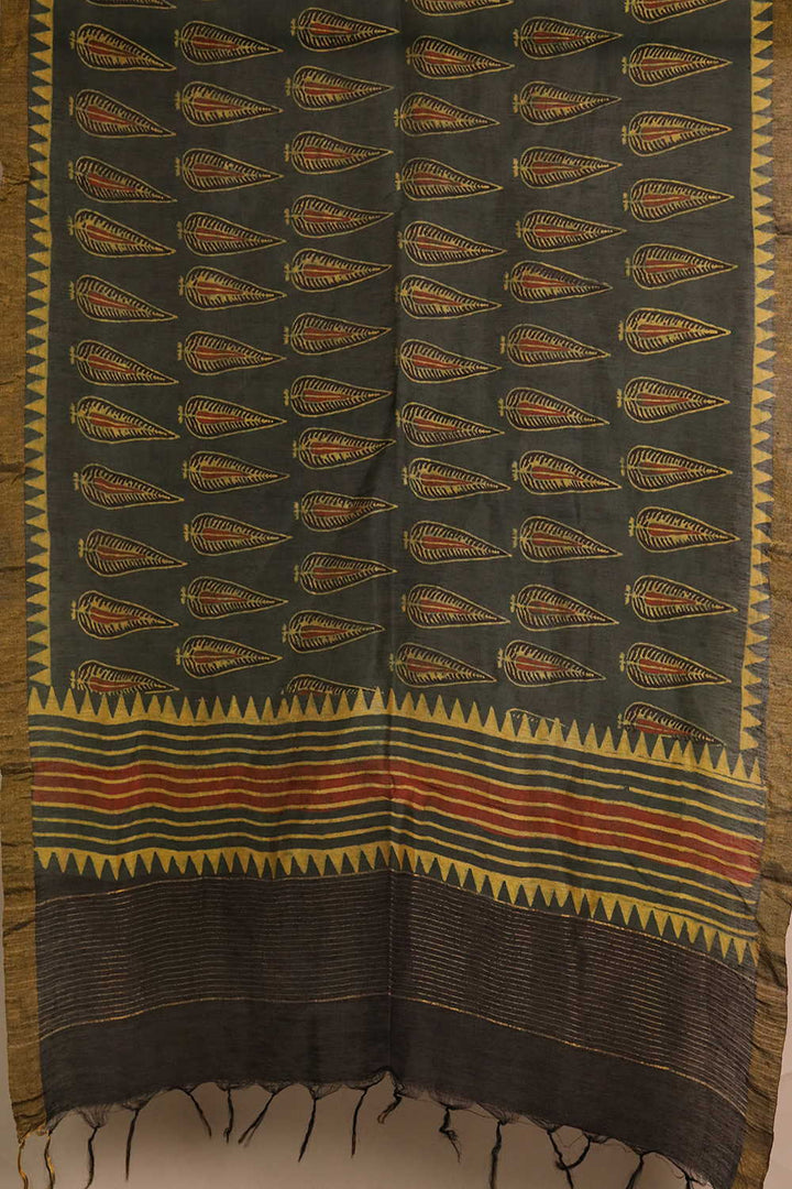 Ajrak Linen Top & Dupatta - Matkatus 