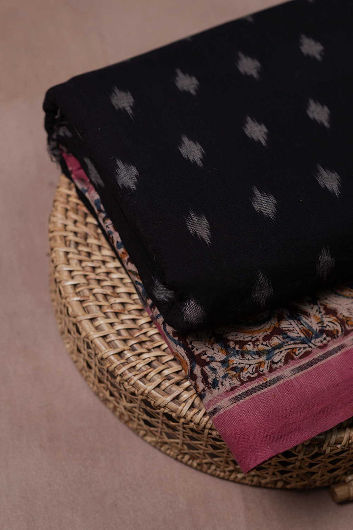 Printed Border with Ikat Cotton Fabric - Matkatus