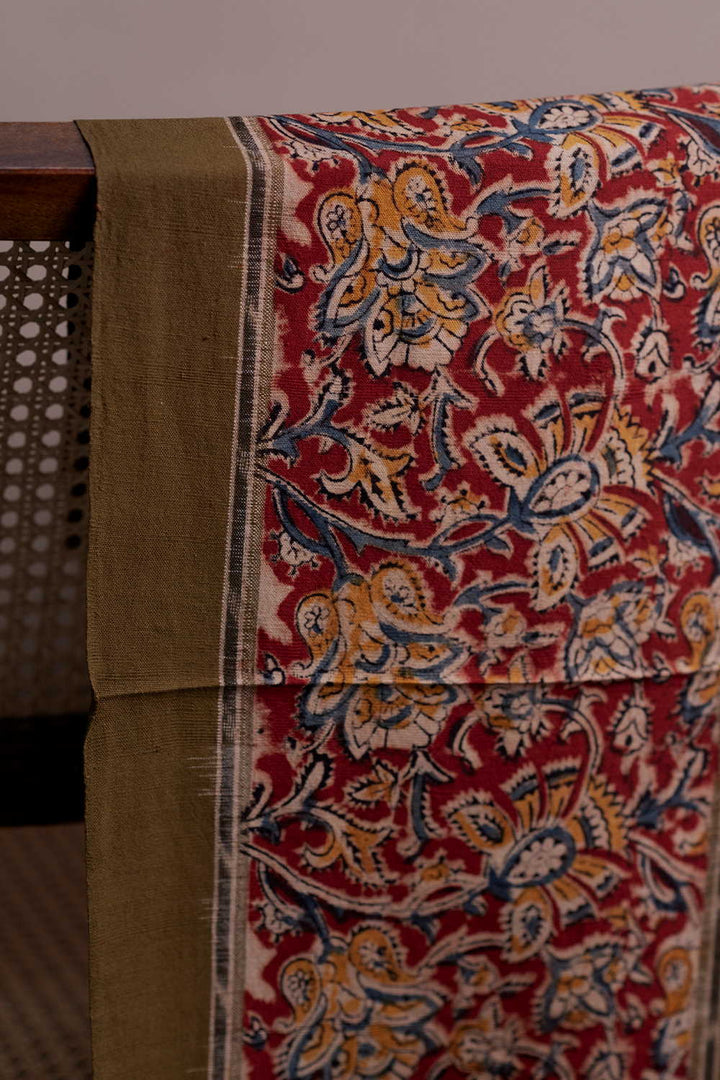 Printed Border with Ikat Cotton Fabric - Matkatus