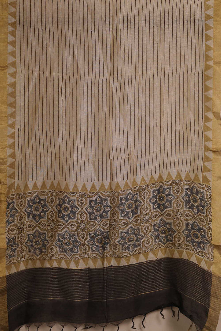 Ajrak Linen Top & Dupatta - Matkatus 