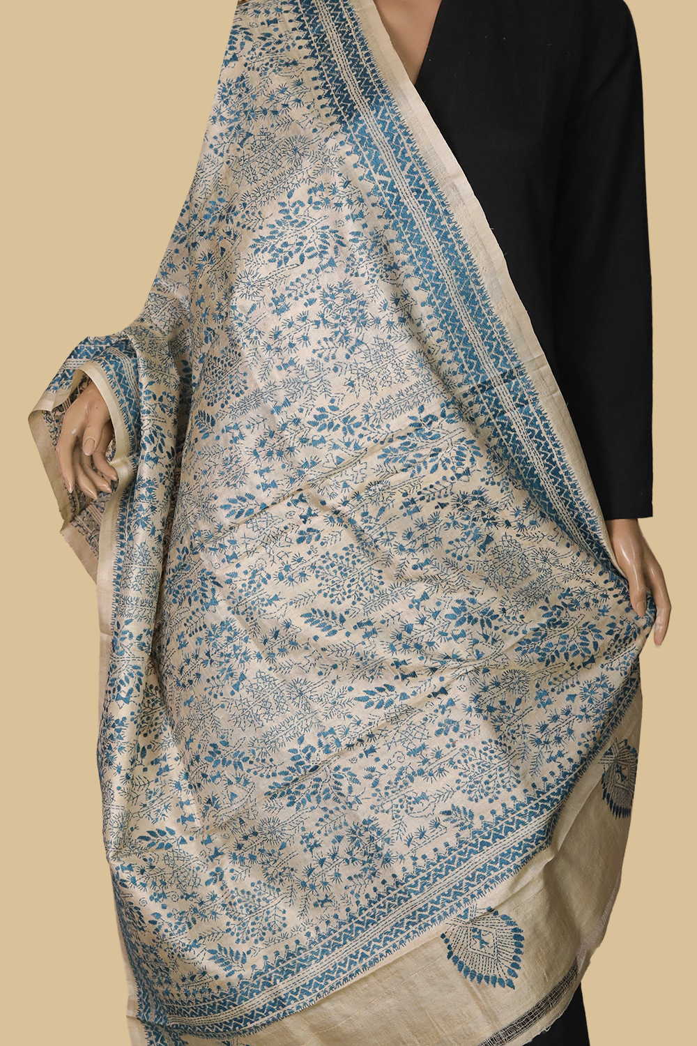 Kantha Silk Dupatta - Matkatus 