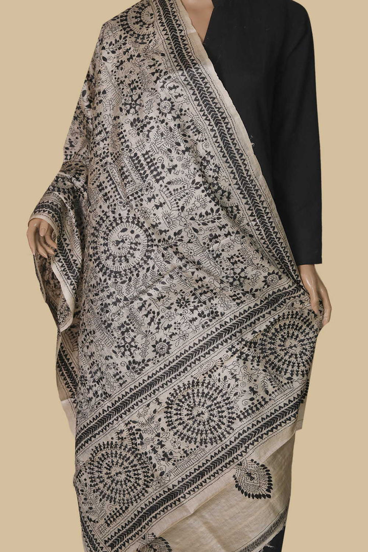 Kantha Silk Dupatta - Matkatus 