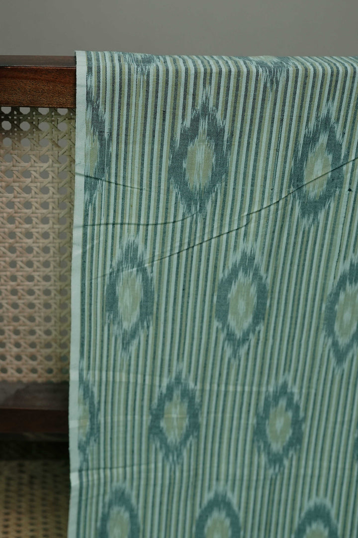 Green Mirage Ikat Cotton Fabric - 1.3m