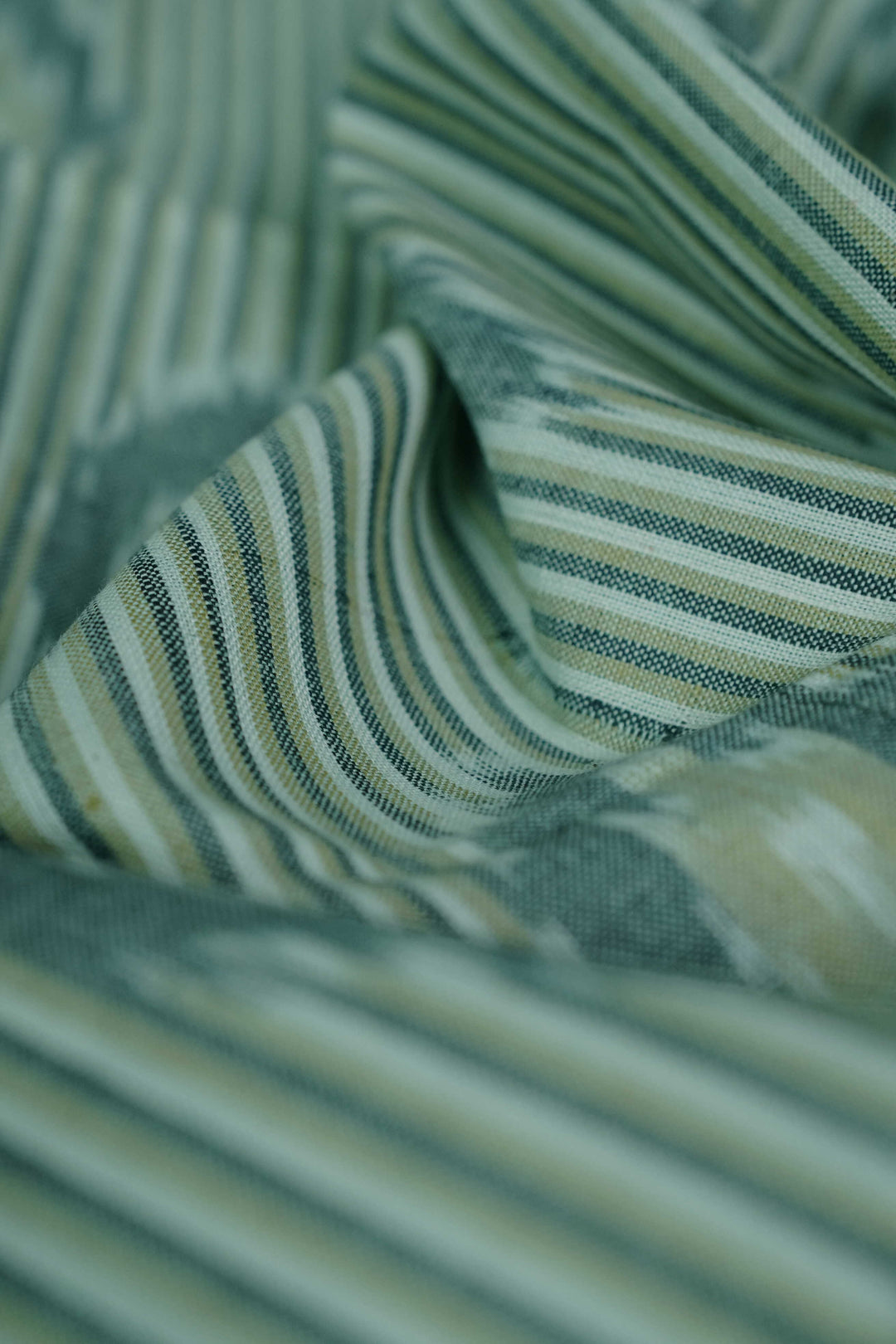 Green Mirage Ikat Cotton Fabric - 1.3m