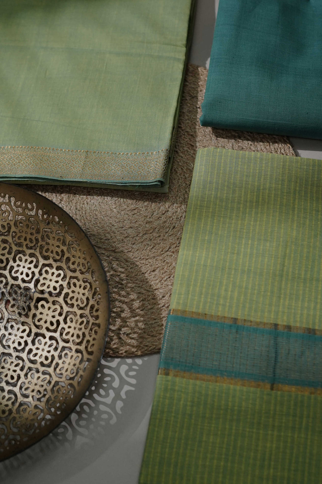 Parrot Green Mangalagiri Cotton Suit