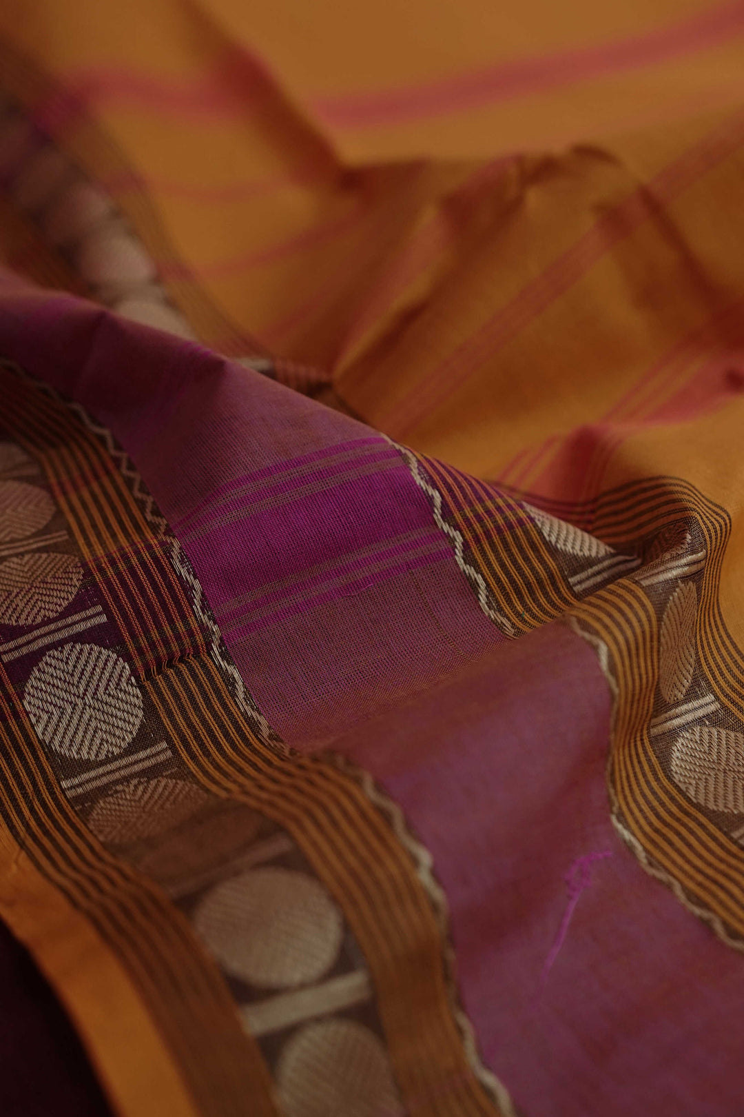 Orange Kanchipuram Cotton saree