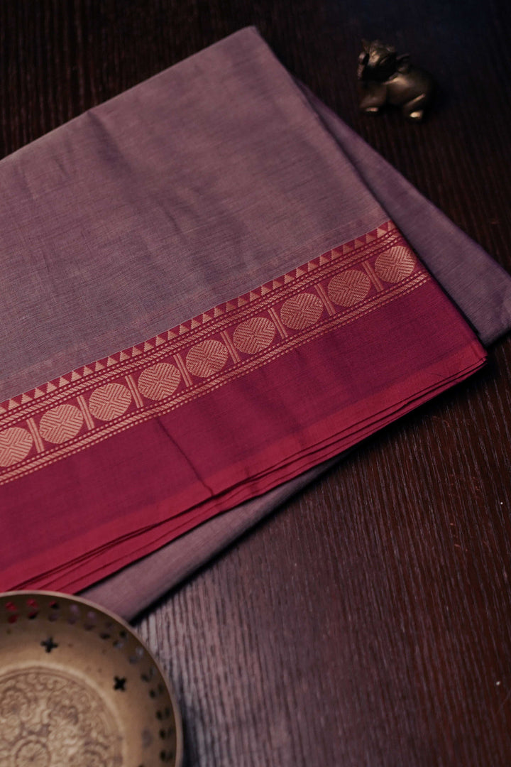 Mauve Purple Kanchipuram Cotton saree