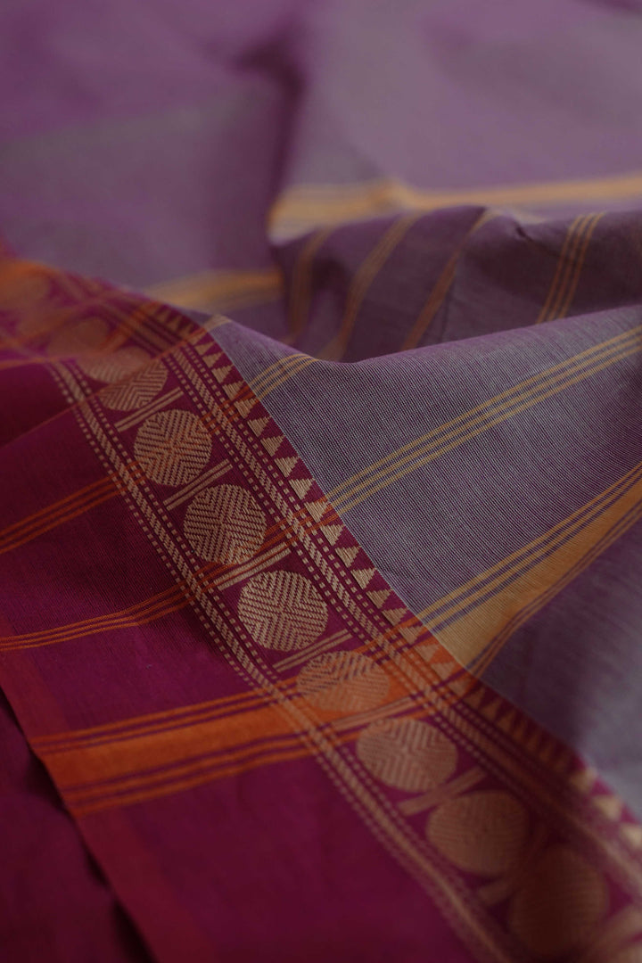 Mauve Purple Kanchipuram Cotton saree