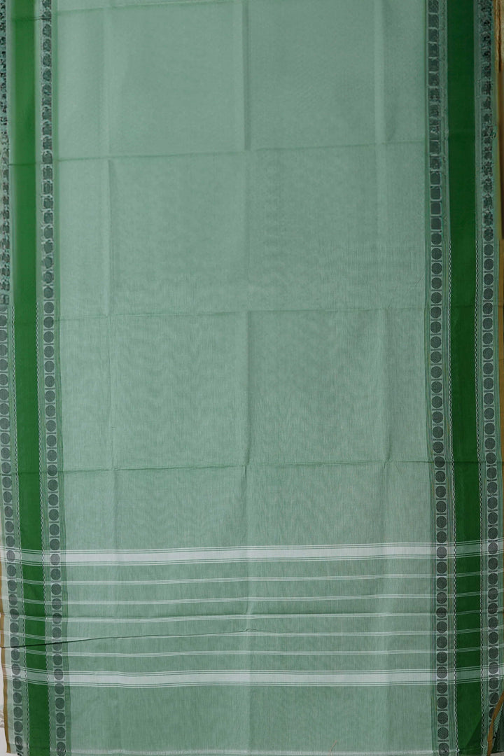 Creamy Green Kanchipuram Cotton saree