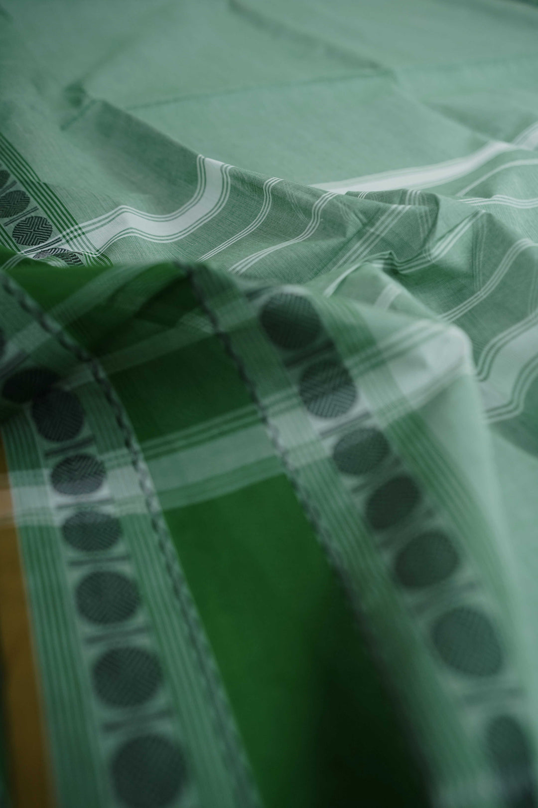 Creamy Green Kanchipuram Cotton saree